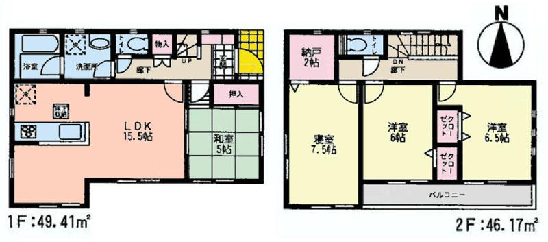 Floor plan. (12 Building), Price 21,800,000 yen, 4LDK+S, Land area 125.05 sq m , Building area 95.58 sq m