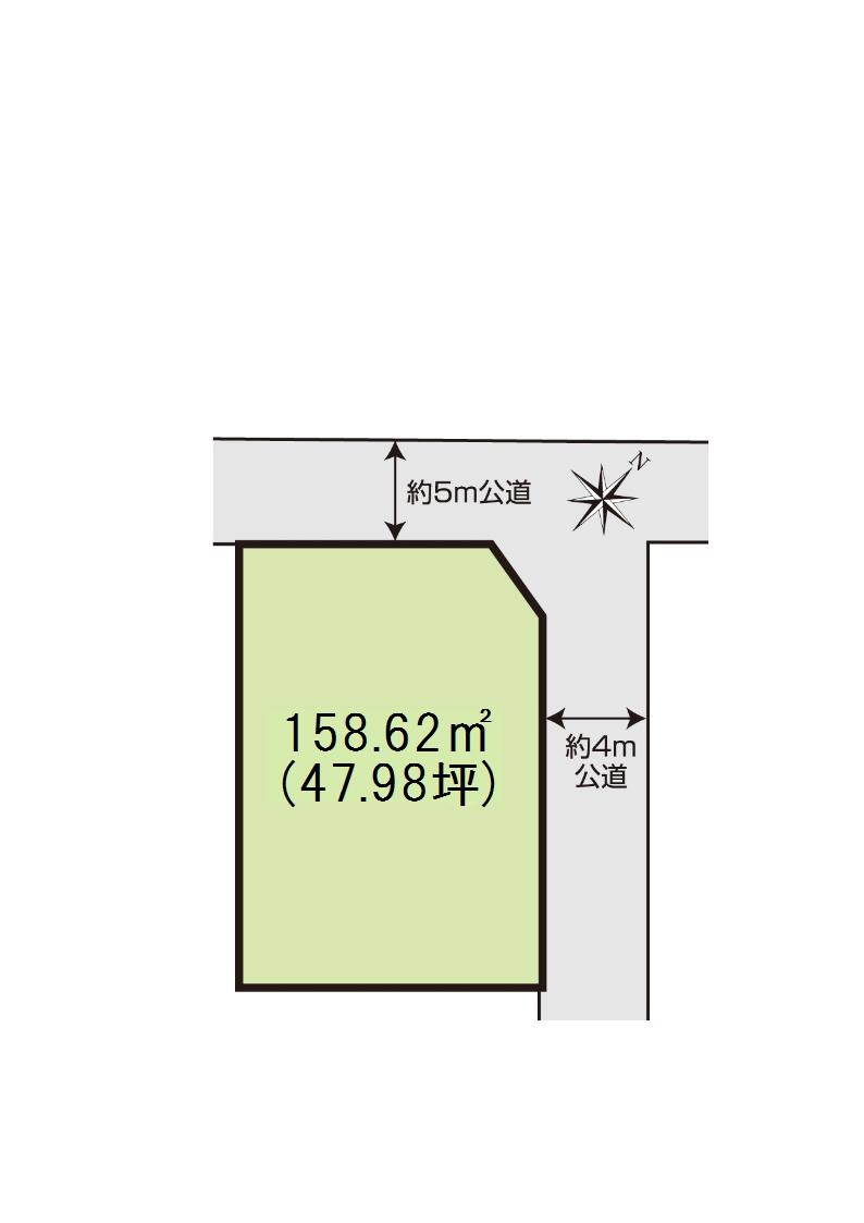 Compartment figure. Land price 18.3 million yen, This spacious grounds of the land area 158.62 sq m about 48 square meters !!