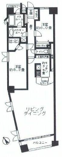 Floor plan. 2LDK, Price 36,800,000 yen, Occupied area 91.75 sq m , Balcony area is 3.9 sq m Floor.
