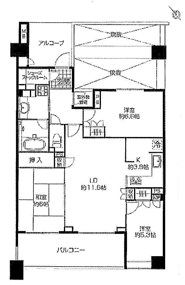 Floor plan. 3LDK, Price 34,990,000 yen, Occupied area 74.31 sq m , Balcony area 11.9 sq m Floor plan view