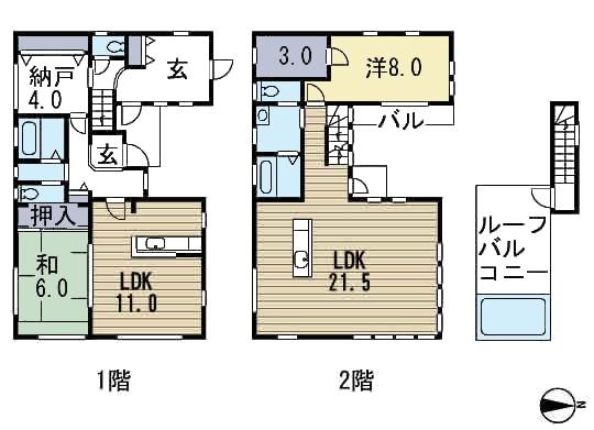 Floor plan. 89 million yen, 2LDK+S, Land area 180.12 sq m , Building area 140.35 sq m floor plan