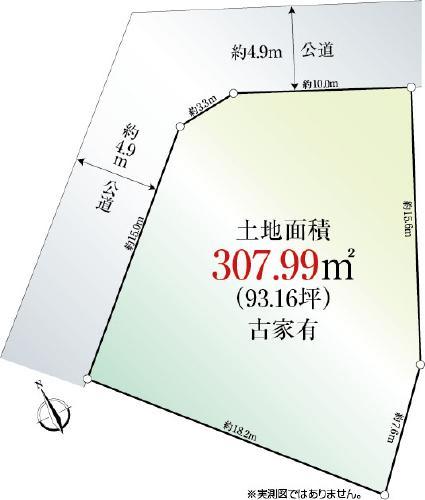 Compartment figure. Land price 54 million yen, Land area 307.99 sq m