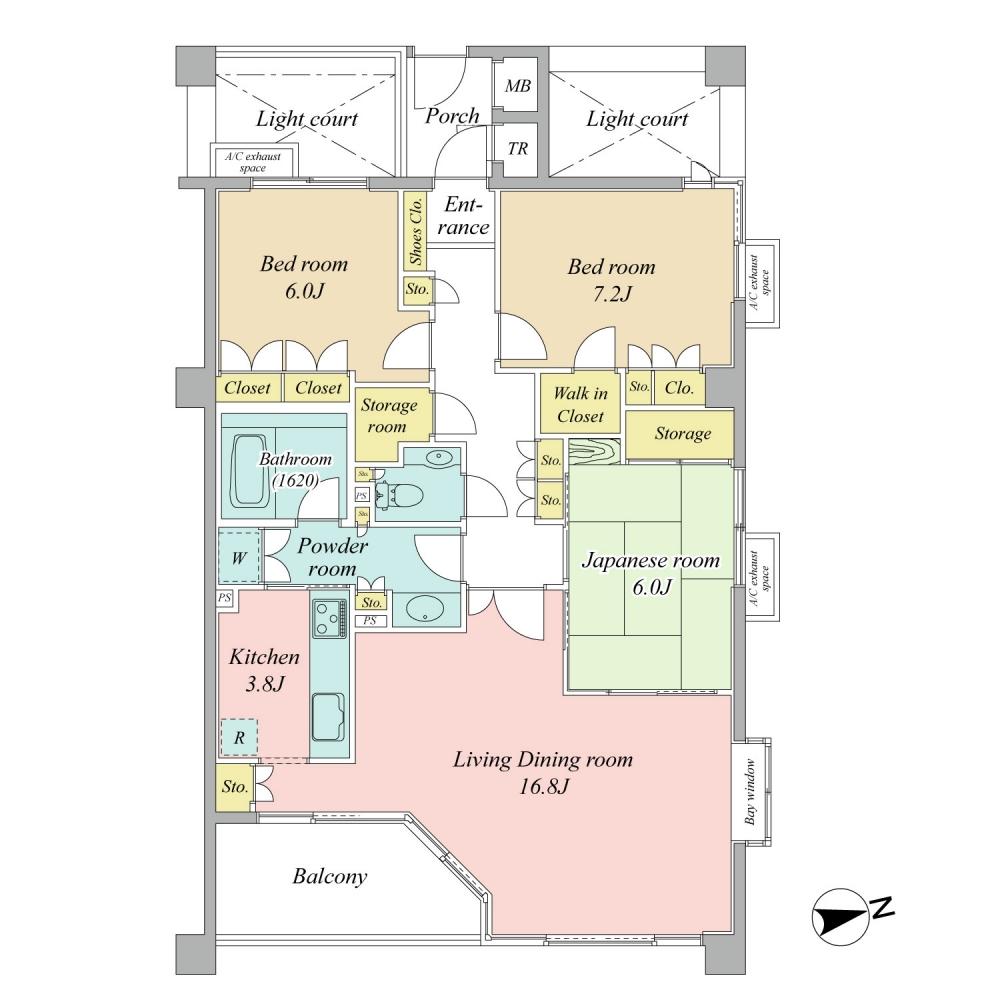 Floor plan. 3LDK + S (storeroom), Price 61,800,000 yen, Occupied area 95.79 sq m , Balcony area 8.15 sq m