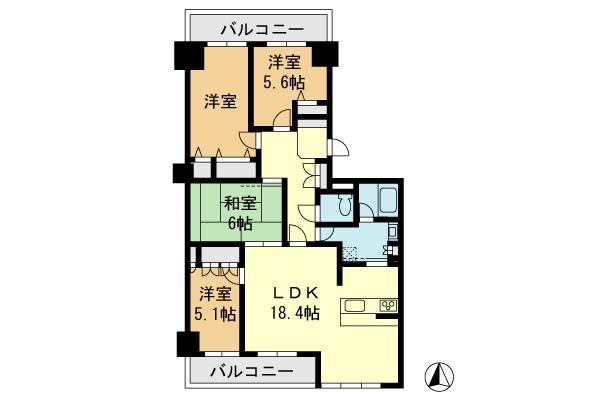Floor plan. 4LDK, Price 26,800,000 yen, Footprint 99.8 sq m , Balcony area 16.5 sq m
