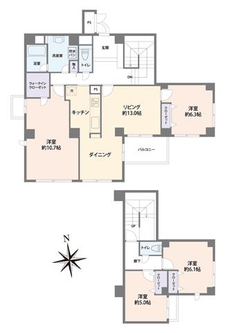 Floor plan. 4LDK, Price 28,980,000 yen, Footprint 114.63 sq m , Balcony area 5.44 sq m