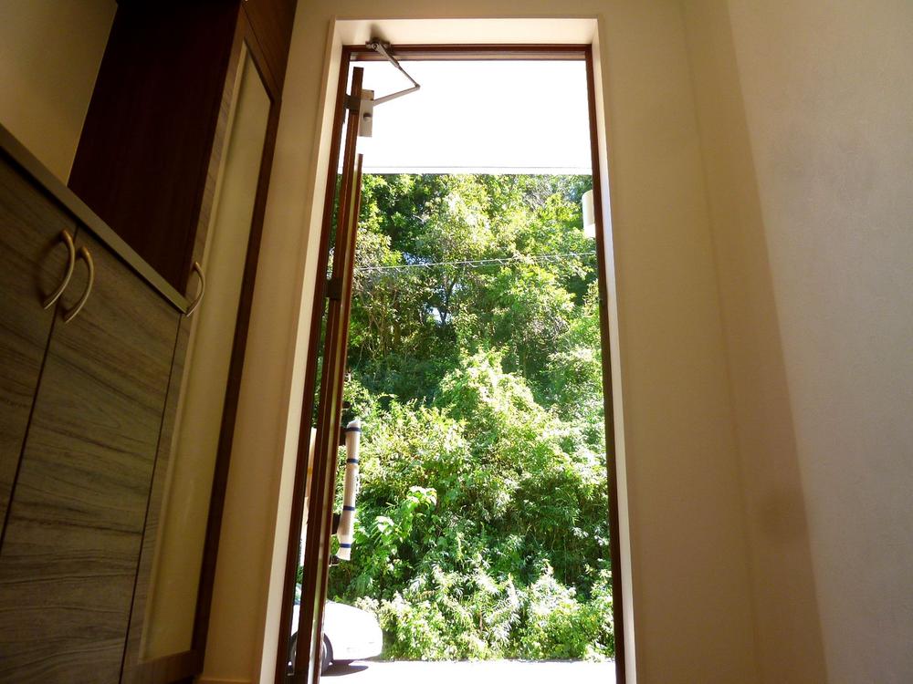 Entrance. Entrance, such as the entrance to the woods. Green leaves swaying in the light on a sunny day, The smell of wet soil on a rainy day. Those people are healed by of this commonplace. 