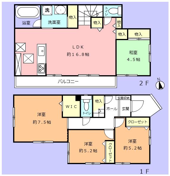 Floor plan. 39,800,000 yen, 4LDK, Land area 165.71 sq m , Building area 102.68 sq m floor plan. 