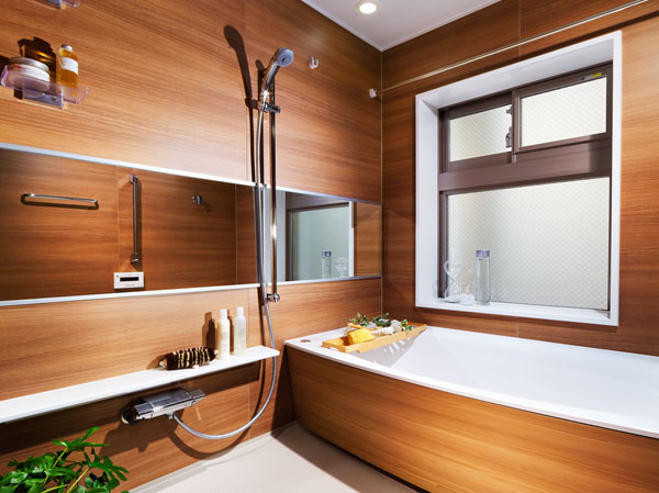 Bathing-wash room.  [Bathroom] A "stress-free" concept, bathroom with consideration to use feelings of goodness to detail. Not only relaxing effect, has been pursuing the ease and eco-in functionality also of care.
