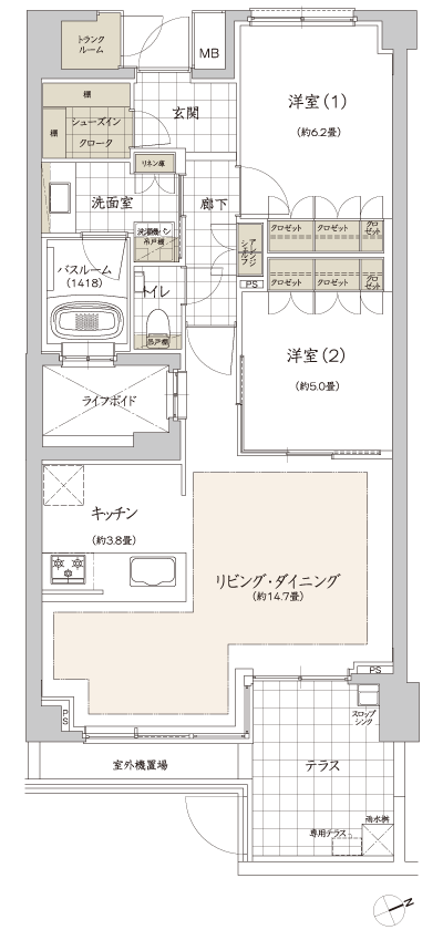 Floor: 2LDK + SIC + TR, the occupied area: 70.71 sq m, Price: TBD