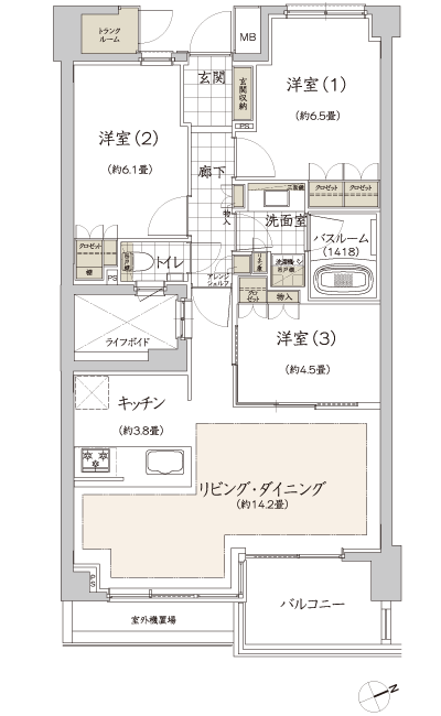 Floor: 3LDK + TR, the occupied area: 75.56 sq m, Price: TBD