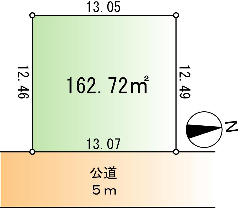 Compartment figure. Land price 51,500,000 yen, Land area 162.72 sq m