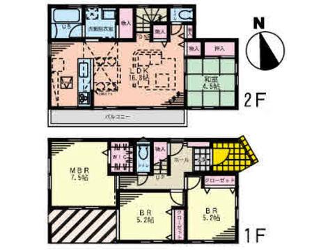 Floor plan. 39,800,000 yen, 4LDK, Land area 165.71 sq m , Building area 102.68 sq m
