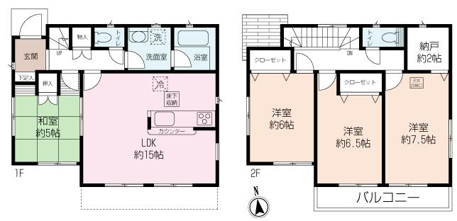 Floor plan. 38,800,000 yen, 4LDK, Land area 208.28 sq m , Building area 95.37 sq m