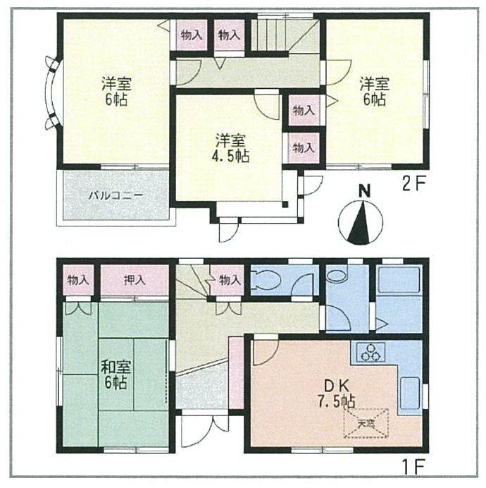 Floor plan. 35,800,000 yen, 4DK, Land area 104.58 sq m , Building area 75.34 sq m floor plan