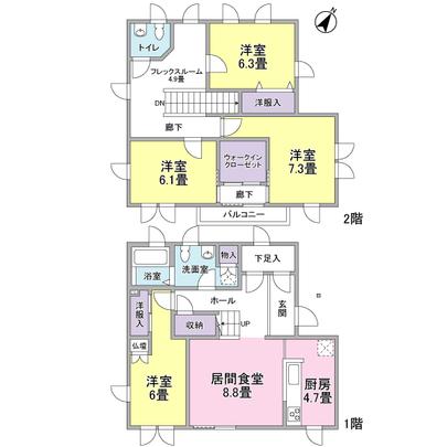 Floor plan. All room is a 6-mat than 4LD ・ Floor plan of the K type