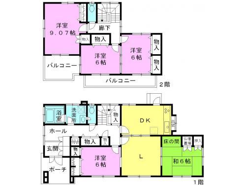 Floor plan. 138 million yen, 5LDK, Land area 495 sq m , Building area 129.17 sq m