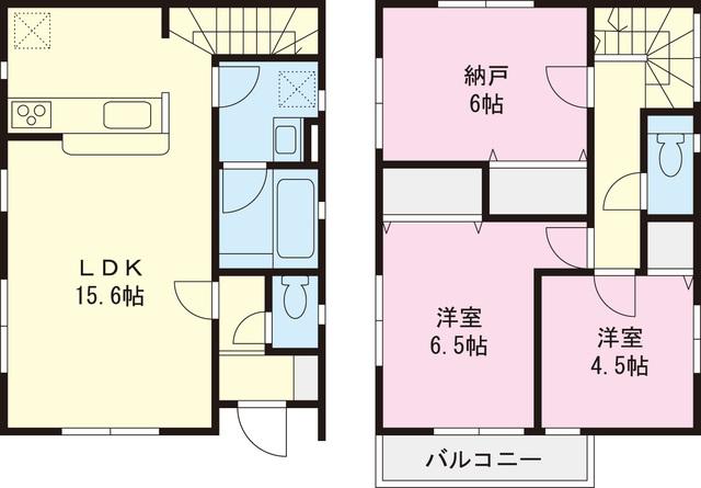 Floor plan. 44,800,000 yen, 2LDK+S, Land area 80.23 sq m , Building area 76.95 sq m