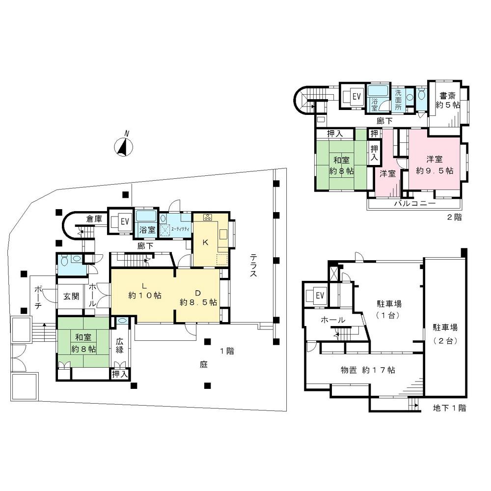 Floor plan. 59,800,000 yen, 5LDK, Land area 308.18 sq m , Building area 293.73 sq m