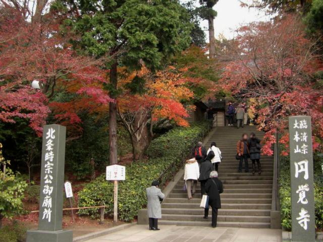 Streets around. Prominent ancient temple in Kamakura, which is laissez to 200m Kamakura Gozan second place until Enkakuji. Time of autumnal leaves is crowded especially.