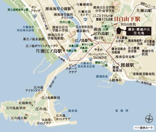 Local guide map. Distance of 21 minutes walk from the local to Enoshima. Feel free to not only enjoy the leisure, Enjoy the history and flavor "Kamakura" 23-minute train ride to the station. Boasts a high level of convenience "Fujisawa" closeness also appeal to the station and "Ofuna" station (local guide map narrow area)
