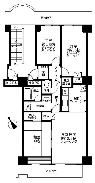 Floor plan. 3LDK, Price 17.8 million yen, Occupied area 76.41 sq m , Balcony area 7.48 sq m