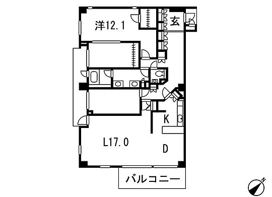 Floor plan. 2LDK + 2S (storeroom), Price 88 million yen, Footprint 124.85 sq m , Balcony area 10.17 sq m floor plan