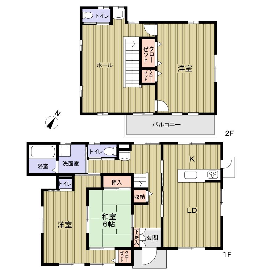 Floor plan. 49,800,000 yen, 3LDK, Land area 185.61 sq m , Building area 122.55 sq m