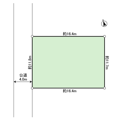 Compartment figure. Land plots land area: 193.86 sq m (about 58.64 square meters)