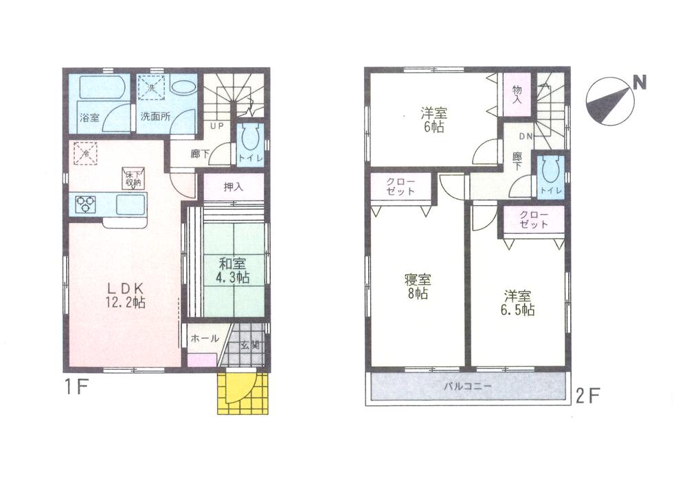 Floor plan. 45,800,000 yen, 3LDK + S (storeroom), Land area 85.88 sq m , Building area 87.48 sq m