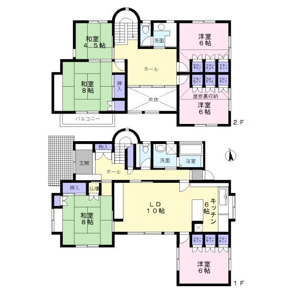 Floor plan. 43,800,000 yen, 6LDK, Land area 245 sq m , Building area 163.56 sq m