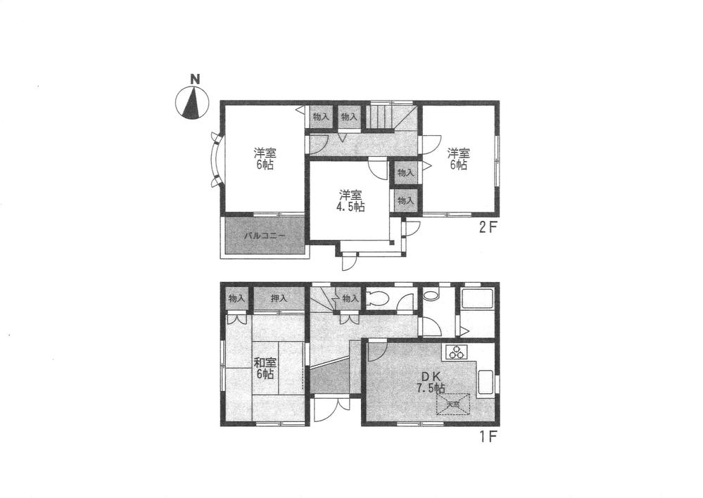 Floor plan. 33,800,000 yen, 4DK, Land area 104.58 sq m , Building area 75.34 sq m