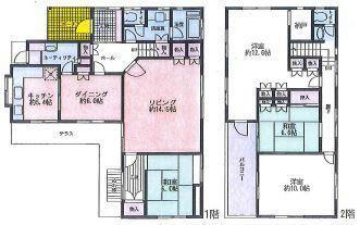 Floor plan. 47,500,000 yen, 4LDK+S, Land area 372.85 sq m , Building area 149.96 sq m