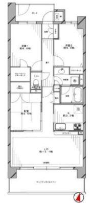 Floor plan. 3LDK, Price 37,800,000 yen, Footprint 71.5 sq m , Balcony area 12 sq m