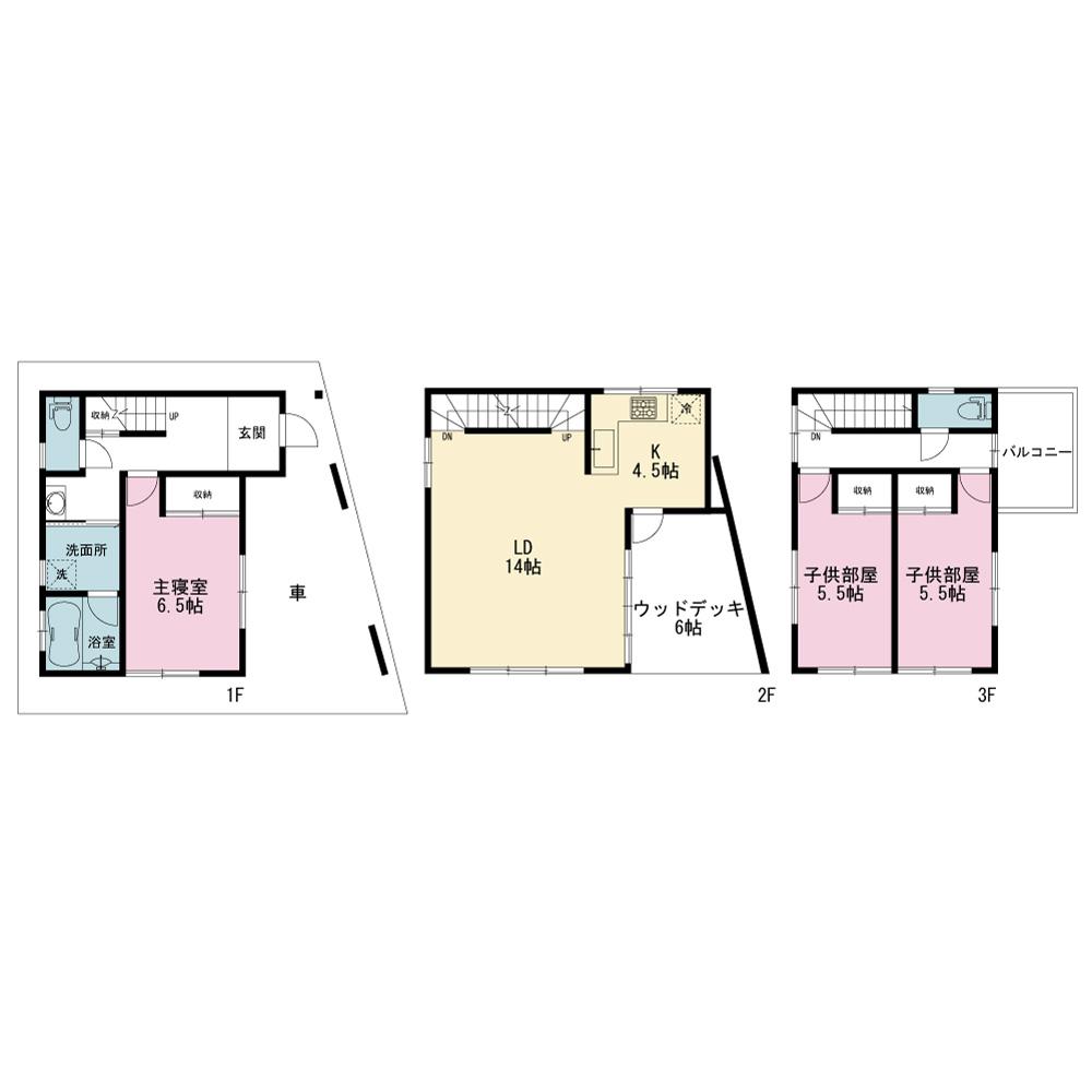 Floor plan. 39,800,000 yen, 2LDK, Land area 65.08 sq m , Building area 95.22 sq m site (December 2013) Shooting