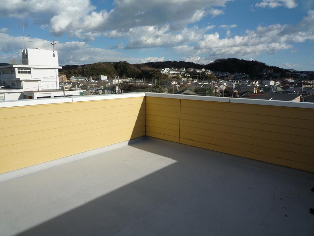 Balcony. Large roof balcony