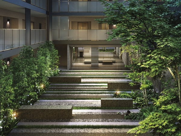 To reproduce the beautiful nature of Kamakura / Courtyard Rendering ※ In fact a somewhat different in the things that caused draw based on drawings.  ※ Planting and it has not been drawn on the assumption the state at the time of a particular season or your tenants.