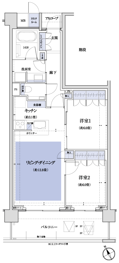Floor: 2LDK + TR, the occupied area: 67.19 sq m, Price: TBD