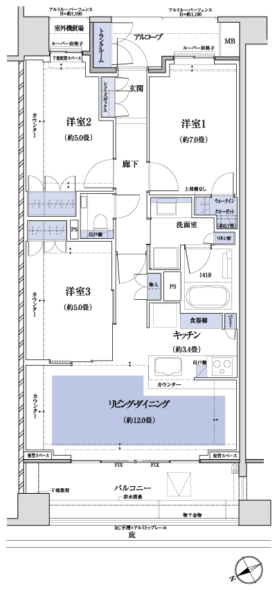 Floor: 3LDK + WIC + TR, the occupied area: 79.51 sq m, Price: TBD