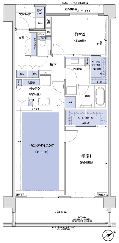 Floor: 2LDK + 2WIC + TR, the occupied area: 91.51 sq m, Price: TBD