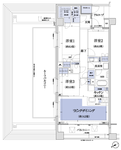 Floor: 3LDK + N + WIC + SIC + TR, the occupied area: 91.67 sq m, Price: TBD