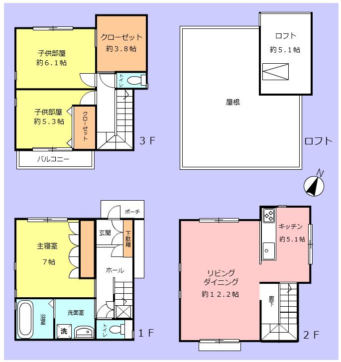 Floor plan. 43,500,000 yen, 3LDK, Land area 82.89 sq m , Building area 97.29 sq m floor plan