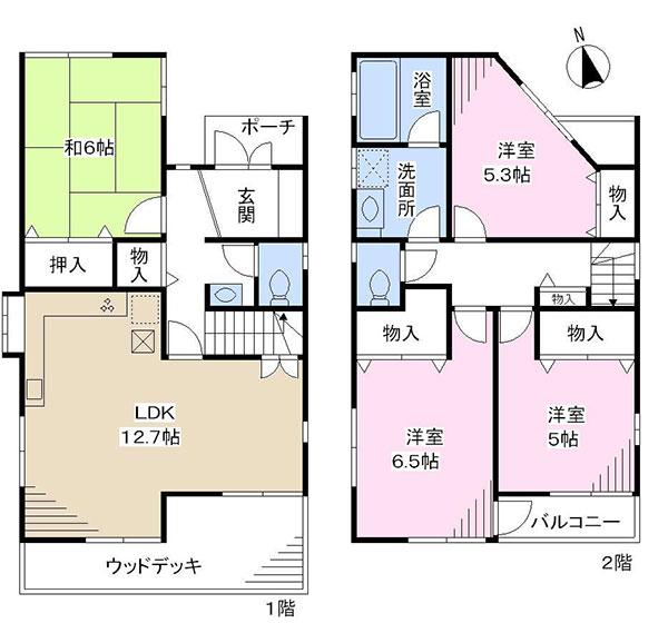 Floor plan. 29,900,000 yen, 4LDK, Land area 95.56 sq m , Building area 89.53 sq m
