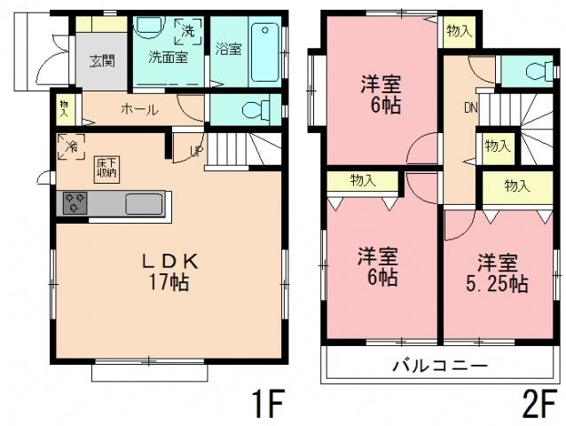 Floor plan. 29,800,000 yen, 3LDK, Land area 102.13 sq m , Building area 84.45 sq m
