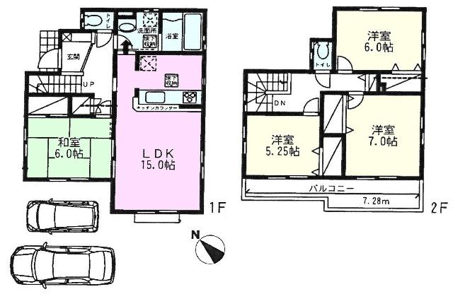 Floor plan. (1 Building), Price 40,300,000 yen, 4LDK, Land area 133.62 sq m , Building area 97.71 sq m