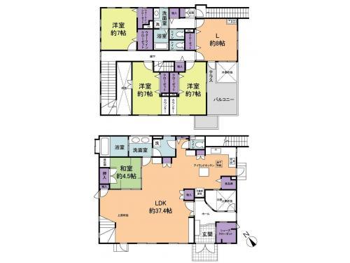 Floor plan. 79,800,000 yen, 4LDK, Land area 266.46 sq m , Building area 180.64 sq m