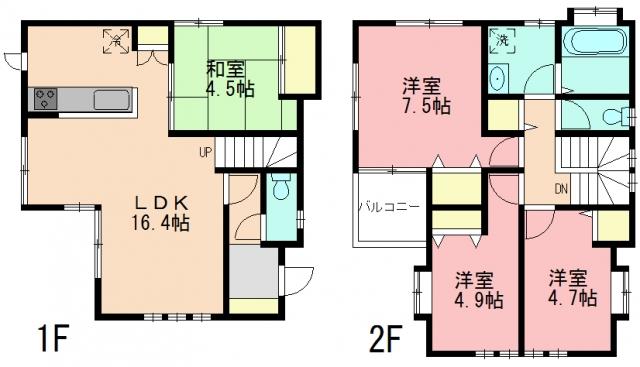 Floor plan. 44,800,000 yen, 4LDK, Land area 100.26 sq m , Building area 91.08 sq m