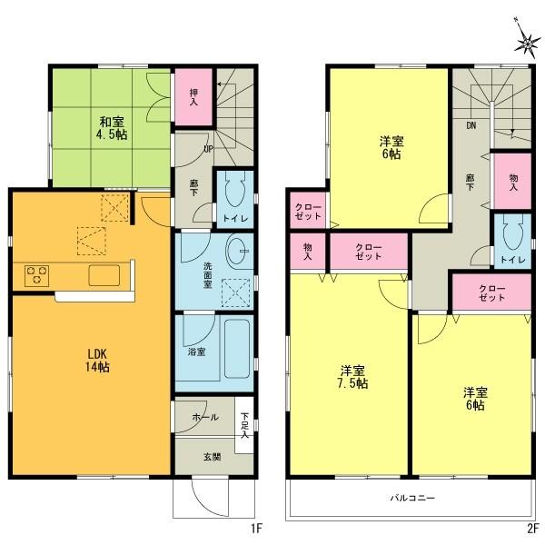 Floor plan. 32,800,000 yen, 4LDK, Land area 139.06 sq m , Building area 92.34 sq m