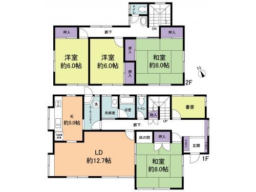 Floor plan. 43,800,000 yen, 4LDK, Land area 303.31 sq m , Building area 126.69 sq m