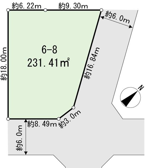 Compartment figure. Land price 68,600,000 yen, Land area 231.41 sq m