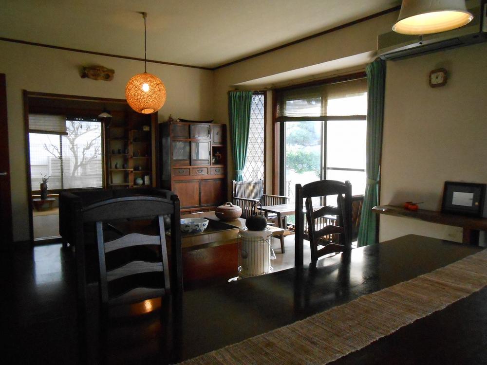 Living. Antique furniture of wood, Indirect lighting class will have exudes the old house in the mountains.